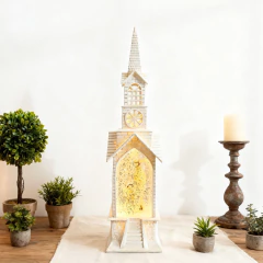 Adorno Luminoso Musical De Navidad Capilla Usb Pilas Luvina - M&Q REGALOS