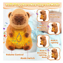 Imagen de Capibara Peluche De Apego Que Respira Con Luz Sonido Dormir