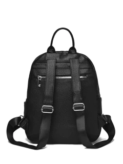 Mochila Eco Cuero Para Mujer Cierre Botón Multiusos Luvina - comprar online