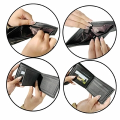 Billetera Simple Con Solapa Para Hombre Cuero Ecológico - tienda online