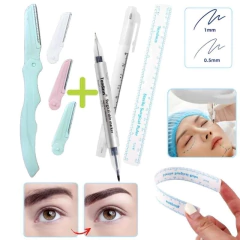 Kit Perfilado De Cejas Perfiladores Lapiz Marcador Y Regla