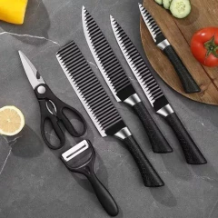 Set De Cuchillos Negros Profesionales 6 Piezas Chef Cocina en internet