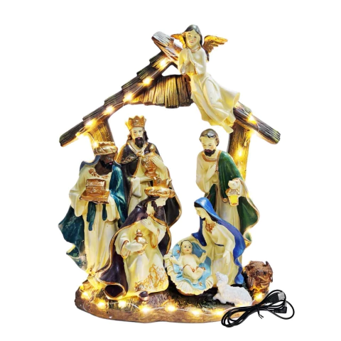Pesebre Con Luz Musica Decoración Navidad Luvina Pilas Usb