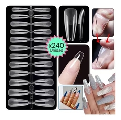 240 Tips Clear Uñas Postizas Profesional Press On Manicuria en internet