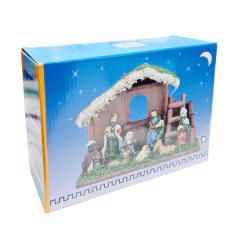 Pesebre De Navidad Luvina Mediano Decoración Madera 9 Piezas - comprar online