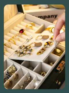 Alhajero Cofre Organizador De Joyas Aros Anillos 2 Cajones