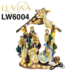 Pesebre Con Luz Musica Decoración Navidad Luvina Pilas Usb - comprar online