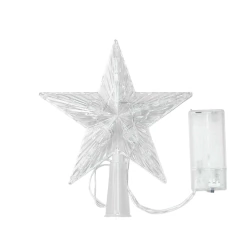 Punta De Árbol Navideño Estrella Guirnalda Pilas Decoración