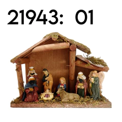 Pesebre Adorno Navidad Decoración 8 Piezas Luvina Madera en internet