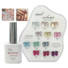 Esmaltes X1 Gel Semipermanente Efecto Reflectivo Uñas Brillo