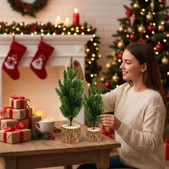 Pack X2 Arbolitos Para Decorar Navideños Luvina Adorno Hogar - M&Q REGALOS