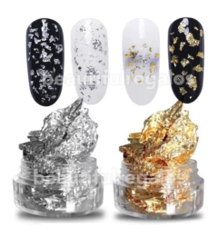 Papel Metalizado X2 Para Decoración De Uñas Foil Oro Plata - comprar online
