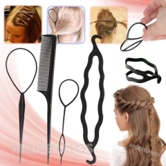 Set 4 Piezas Para Peinados Trenzas Horquillas Peine