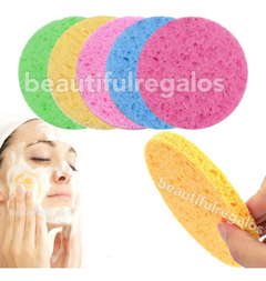 Kit Limpieza Facial Esponja De Celulosa + Pincel Doble Punta - comprar online