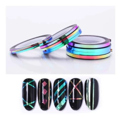 10 Rollos Cintas Decoración De Uñas Metalizados Nail Art - M&Q REGALOS