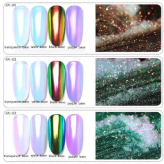 Set X12 Efecto Holografico + Aplicadores Polvo Deco Nail Art - comprar online