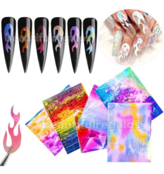Sticker Flama Llama Fuego Decoración Uñas Nail Art