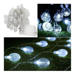 Luces Guirnalda Led 28 Bolitas Cristal 5 Mts Enchufe A 220v - tienda online