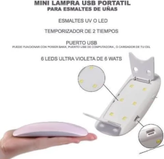Cabina Led Uv Sun Mini 6w Secador Uñas Esculpidas Gelificada en internet