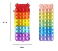 Cartuchera Pop It Osito Multicolor Silicona Antiestrés - comprar online