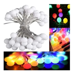 Luces Bolitas 28 Led Guirnalda Multicolor 5 Mts A Pilas - comprar online