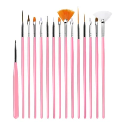 Set 15 Pinceles Nail Art Decoracion Uñas Esculpidas - comprar online