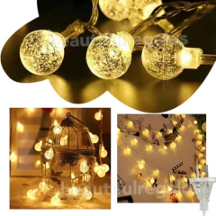 Luces Guirnalda Led 28 Bolitas Cristal 5 Mts Enchufe A 220v - tienda online