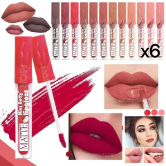 6 Labiales Lipstick Matte Liquidos Larga Duracion Make Up
