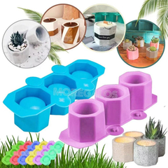 Molde Silicona Para Macetas X3 Cav Hielo Yeso Cemento