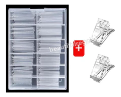 Kit Cápsulas Dual Cuadradas Curva C + 2 Broches Sujetadores