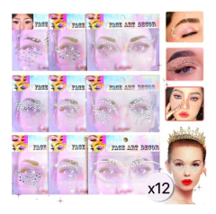 X6 Strass Gemas Brillitos Autoadhesivos Rostro Body Fiesta