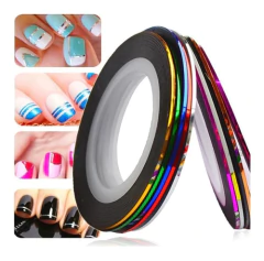 10 Rollos Cintas Decoración De Uñas Metalizados Nail Art - tienda online