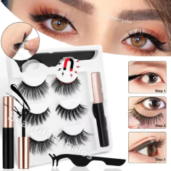 Pestañas 3 Pares Magnéticas + Delineador C/iman Y Aplicador en internet