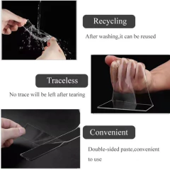 Cinta Doble Faz Transparente Silicona Nanotecnología 5m - M&Q REGALOS