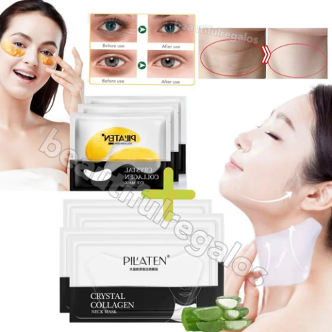Kit Mascara Pilaten Colageno Para Cuello Y Ojera Antiarrugas