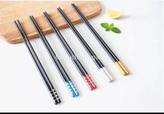 Imagen de Pack 5 Pares Palitos Chinos Sushi Negros Reutilizable