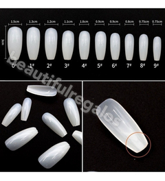 Tips Coffin Ballerina Cristal Natural 100 Unidades Uñas Escu