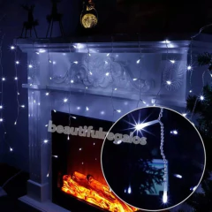 Guirnaldas Lluvia Luz Led Luces Con Enchufe Navidad - comprar online