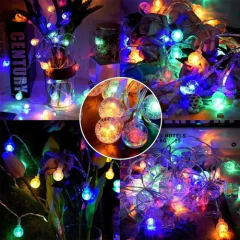 Luces Guirnalda Led 28 Bolitas Cristal 5 Mts Enchufe A 220v - comprar online