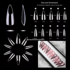 Imagen de Tips Stiletto Uñas Postizas Paris Night 500u Ultra Fino