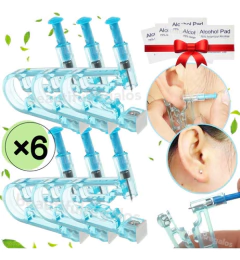 X6 Abridores Oreja Piercing Pistola Perforadora Aro Incluido