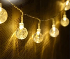 Luces Guirnalda Led 28 Bolitas Cristal 5 Mts Enchufe A 220v
