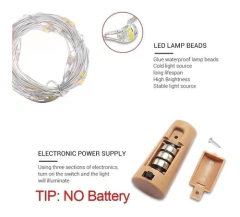 Guirnalda Corcho X10 Botella Pila Incluidas 2mts Decoracion - tienda online