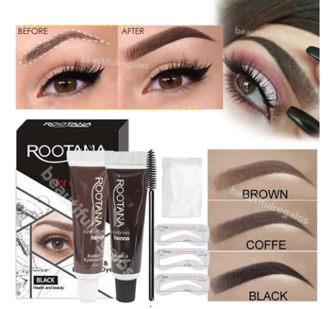 Kit Completo Tinte Henna Perfilador Para Cejas Tatuaje