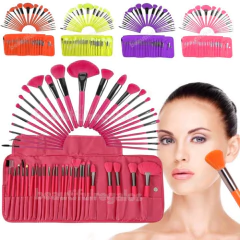 Set De 24 Pinceles Y Brochas Para Maquillaje Make Up Estuche en internet