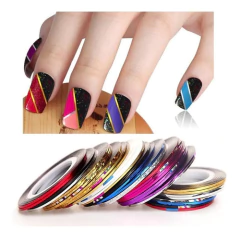 10 Rollos Cintas Decoración De Uñas Metalizados Nail Art en internet