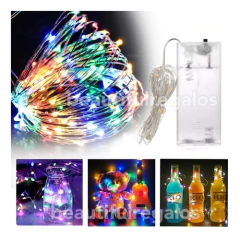 Guirnalda Hilo Alambre Cobre Microled Multicolor Pilas 3mts