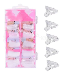 Kit 100 Capsulas System Dual + 5 Broches Sujetador Uñas