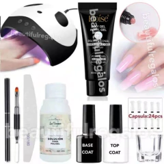 Kit Inicial Polygel Completo Uñas Cabina Manicuria Solucion