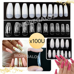 Tips Ballerina Coffin X100 Ultra Fino Flexible Manicuria Uña